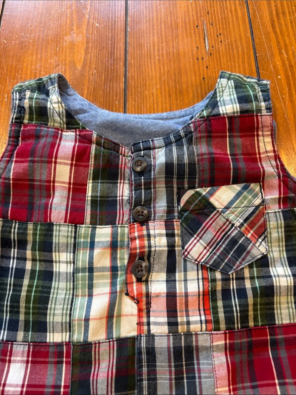 Baby GAP Madras Plaid Sleeveless Romper Size S 3-6 Months EUC